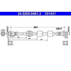 24.5205-0461.3 ATE Гальмівний шланг