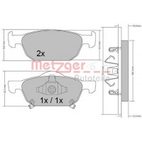 1170594 METZGER Комплект гальмівних колодок дисковий гальм