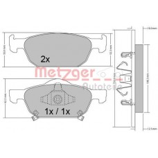 1170594 METZGER Комплект гальмівних колодок дисковий гальм