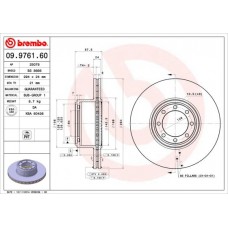 09.9761.60 BREMBO Гальмівний диск
