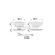 AB0269 BRAXIS Комплект гальмівних колодок дисковий гальм