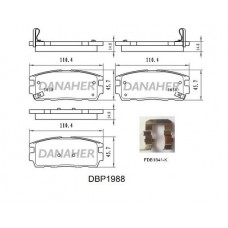 DBP1988 DANAHER Комплект гальмівних колодок дисковий гальм
