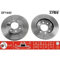 DF1443 TRW Гальмівний диск