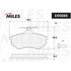 E410065 MILES Комплект гальмівних колодок дисковий гальм