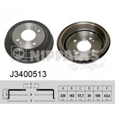 J3400513 NIPPARTS Гальмівний барабан