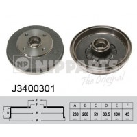 J3400301 NIPPARTS Гальмівний барабан