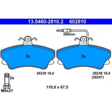 13.0460-2810.2 ATE Комплект гальмівних колодок дисковий гальм