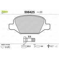 598425 VALEO КомплеК т гальмівних колодок, дискове гальмо