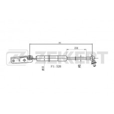 GF-2538 ZEKKERT Газова пружина кришка багажника