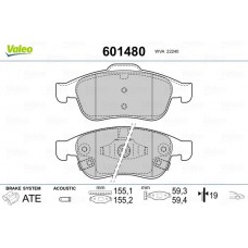 601480 VALEO КомплеК т гальмівних колодок, дискове гальмо