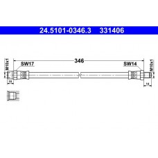 24.5101-0346.3 ATE Гальмівний шланг