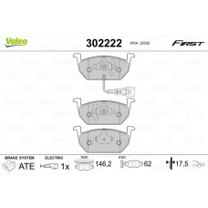 302222 VALEO Комплект гальмівних колодок дисковий гальм