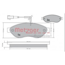 1170073 METZGER Комплект гальмівних колодок дисковий гальм