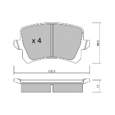 BPVW-2007 AISIN Комплект гальмівних колодок дисковий гальм
