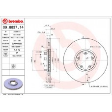 09.8837.14 BREMBO Гальмівний диск