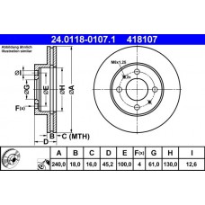 24.0118-0107.1 ATE Гальмівний диск