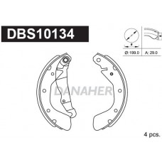 DBS10134 DANAHER Комплект гальмівних колодок