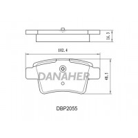 DBP2055 DANAHER Комплект гальмівних колодок дисковий гальм