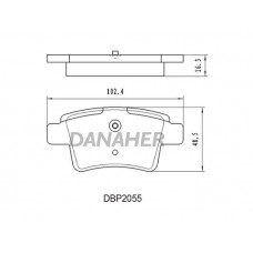 DBP2055 DANAHER Комплект гальмівних колодок дисковий гальм