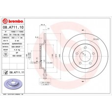 08.A711.11 BREMBO Гальмівний диск