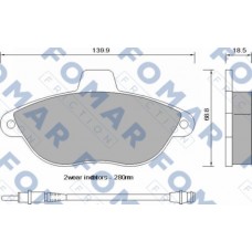 FO 742581 FOMAR Friction Комплект гальмівних колодок дисковий гальм