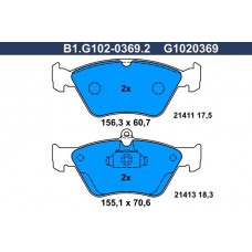 B1.G102-0369.2 GALFER Комплект гальмівних колодок дисковий гальм