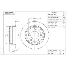 R6R809S AISIN Гальмівний диск