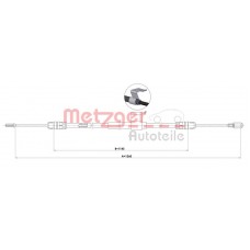 1.FD022 METZGER Тросик, cтояночный тормоз