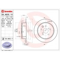 08.A635.10 BREMBO Гальмівний диск