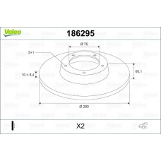 186295 VALEO Гальмівний диск
