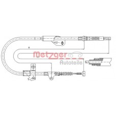 17.0237 METZGER Тросик, cтояночный тормоз
