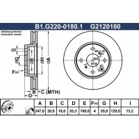 B1.G220-0180.1 GALFER Гальмівний диск