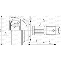 CVJ5741.10 OPEN PARTS Шарнирный комплект, Привідний вал