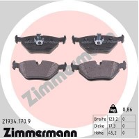 21934.170.9 ZIMMERMANN КомплеК т гальмівних колодок, дискове гальмо