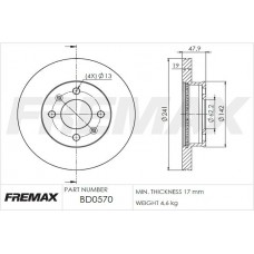 BD-0570 FREMAX Гальмівний диск