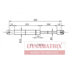 DGS6054BG DYNAMATRIX Газова пружина кришка багажника