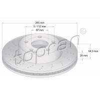 401 884 TOPRAN Гальмівний диск