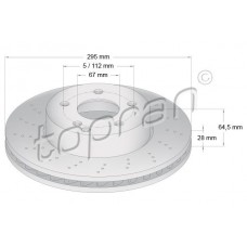 401 884 TOPRAN Гальмівний диск