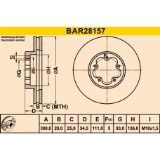 BAR28157 BARUM Гальмівний диск