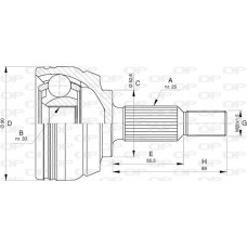 CVJ5749.10 OPEN PARTS Шарнирный комплект, Привідний вал