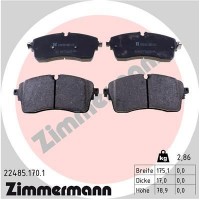 22485.170.1 ZIMMERMANN КомплеК т гальмівних колодок, дискове гальмо