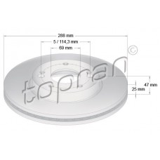 631 173 TOPRAN Гальмівний диск
