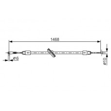 1 987 482 027 BOSCH Тросик, cтояночный тормоз