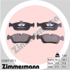 23287.175.1 ZIMMERMANN Комплект гальмівних колодок дисковий гальм