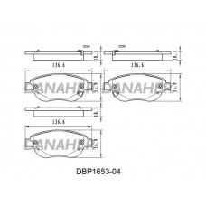 DBP1653-04 DANAHER Комплект гальмівних колодок дисковий гальм