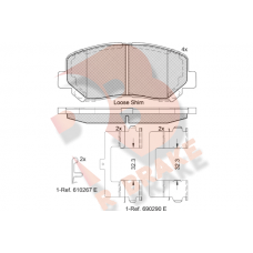 RB2055 R BRAKE Комплект гальмівних колодок дисковий гальм