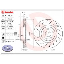 09.A732.11 BREMBO Гальмівний диск