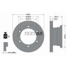 93087500 TEXTAR Гальмівний диск