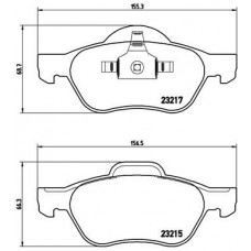 P 68 029 BREMBO Комплект гальмівних колодок дисковий гальм