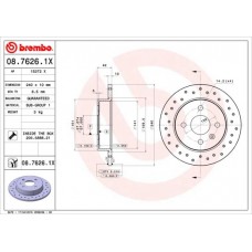 08.7626.1X BREMBO Гальмівний диск